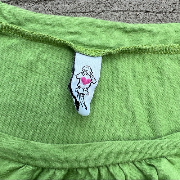 Charlotte: Green Cotton Short-Sleeve Women's Top. Size Large. - Picture 8 of 11